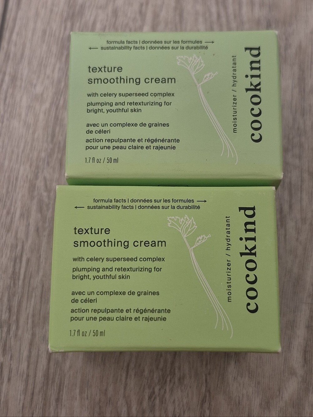 2x Cocokind Texture Smoothing Cream Celery Superseed 1.7oz Moisturizer New